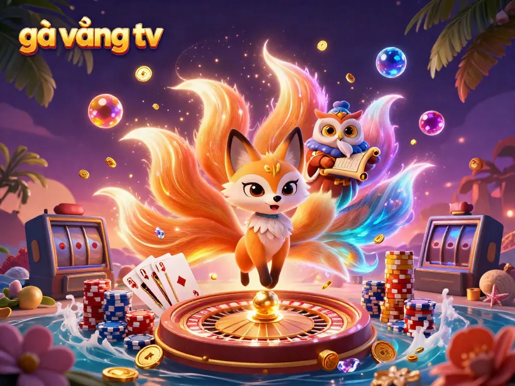 Experience the vibrant world of gà vàng tv with lively spirit characters and dynamic casino elements.