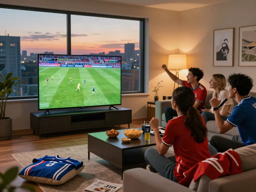 CakhiaTV football fans enjoying live sports in HD quality.