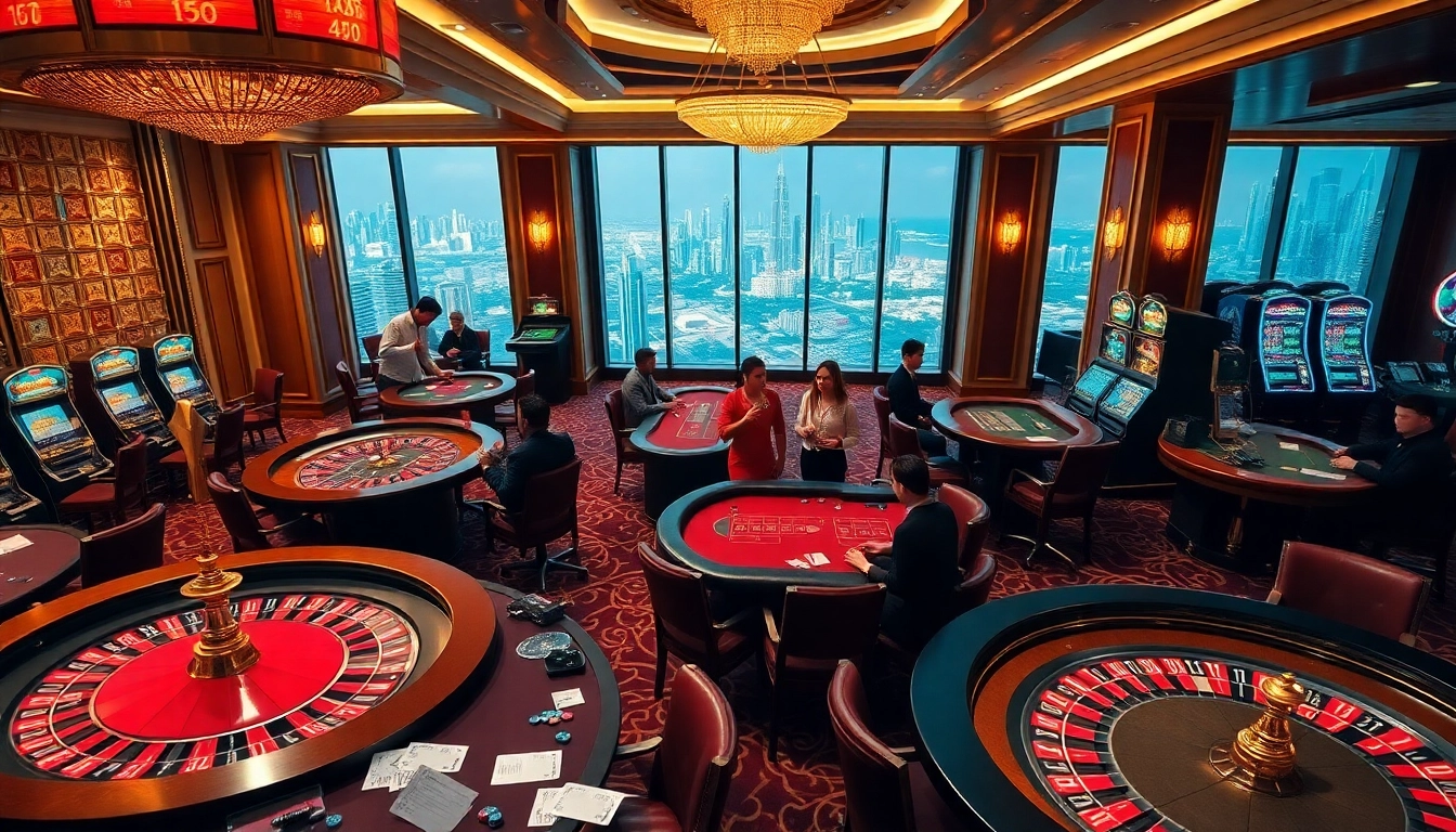 Experience the allure of nhà cái oxbet with players enjoying an elegant casino atmosphere.