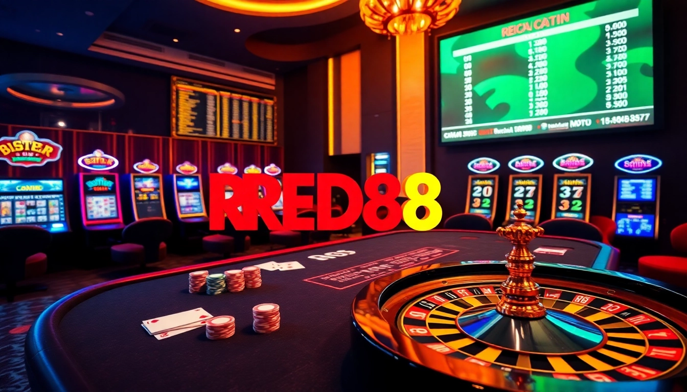 Experience the excitement of nhà cái red88 with vibrant casino games and engaging players at the table.