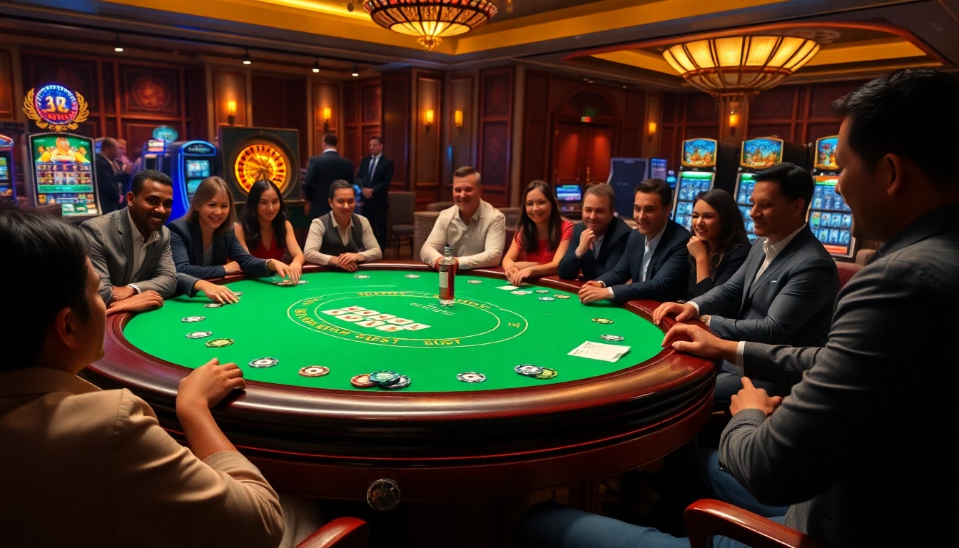 Experience the thrill of gaming at nhà cái fb88 with vibrant casino tables and poker excitement.