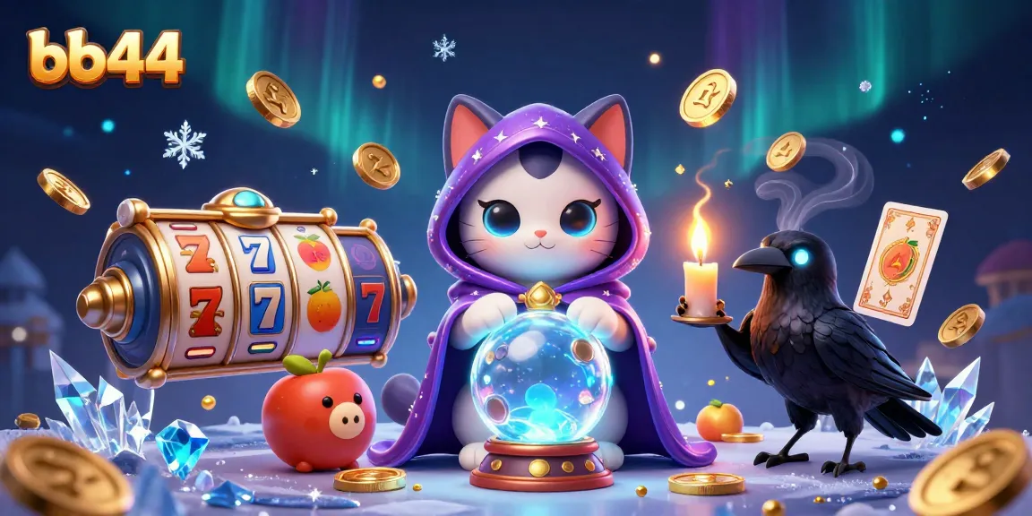 Engage in vibrant gaming experiences with bb44's dazzling casino scene featuring mystic fortune tellers.