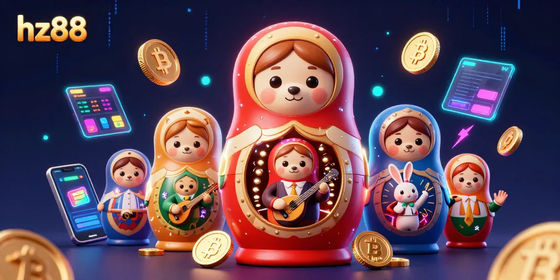 Experience thrilling games at hz88 with a captivating illustration of casino characters and crypto elements.