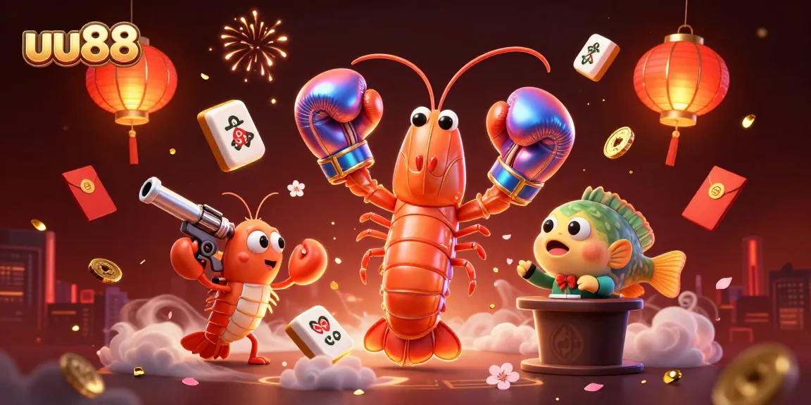 Experience excitement at uu88 with vibrant 3D casino characters and festive game elements.