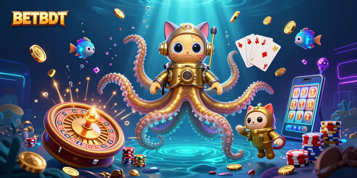 BETBDT gamers dive deep in a treasure-filled ocean, spinning roulette and live casino excitement